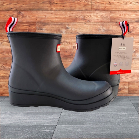 Hunter Shoes - New Hunter Boots Women's Play VeganShearling Insulated Short Wellington Boots 8